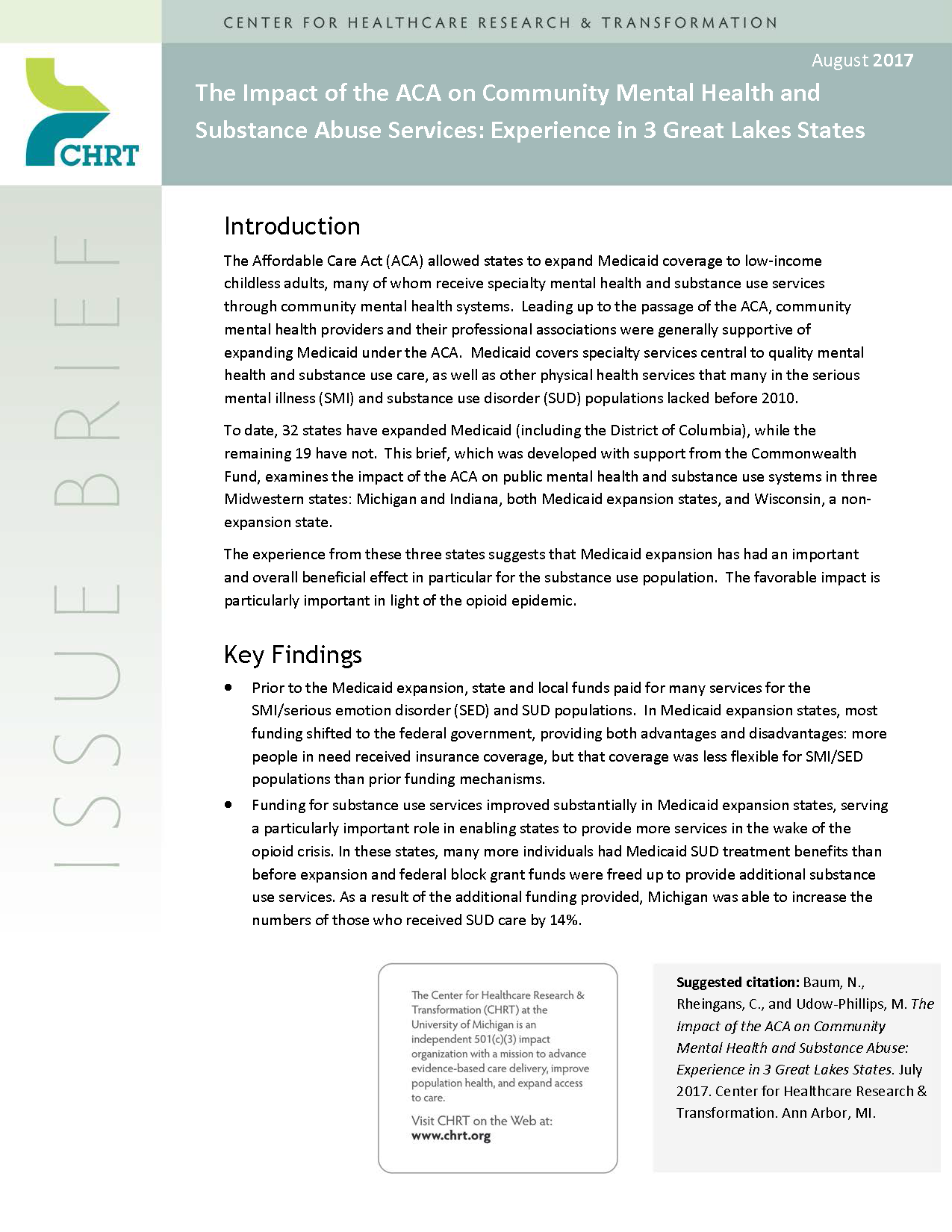 The Impact Of The Aca On Community Mental Health And Substance Abuse Services Experience In 3