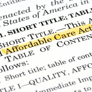 Text with "Affordable Care Act" highlighted.