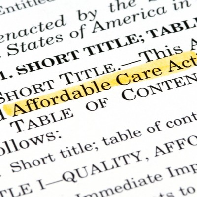 Paperwork highlighting the Affordable Care Act