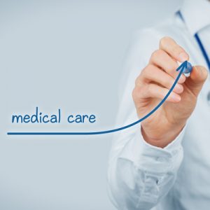 A graph showing "medical care" trending upwards.