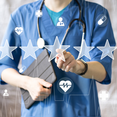 Medical professional rating something using the star system