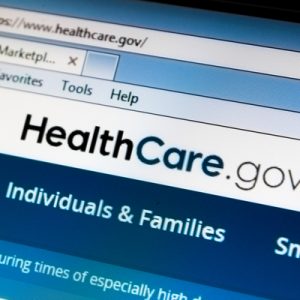 A screenshot of "Healthcare.gov", a site for the Health Insurance Marketplace.