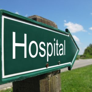 Hospital road sign