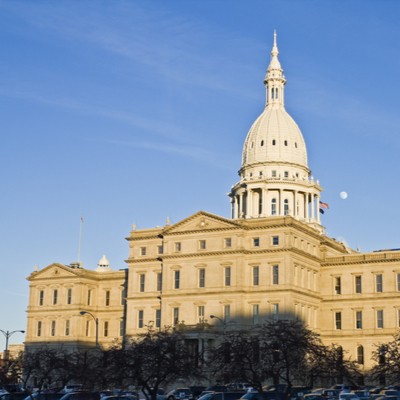 no people around michigan state capitol lansing because of the stay-at-home orders