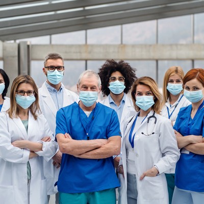 Image of health professionals wearing masks