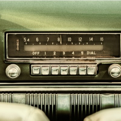 Image of an old car radio