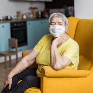 An elderly woman during the Covid 19 Pandemic