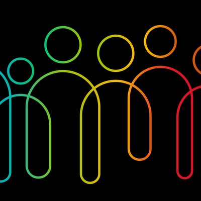 Rainbow-colored people