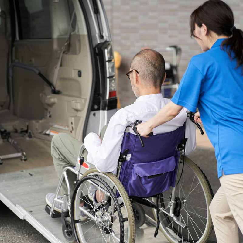 A caregiver who puts an elderly person in a Non-Emergency Medical Transportation (NEMT)