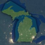 The state of Michigan highlighted on a map