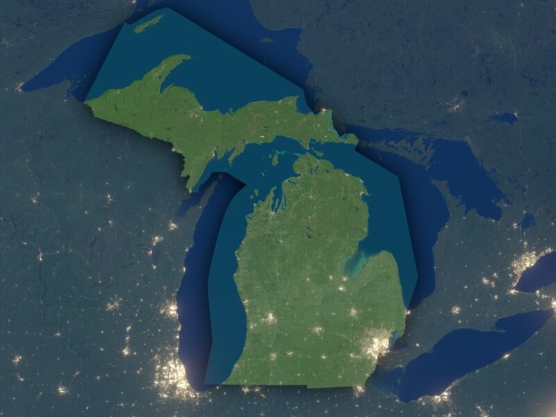 The state of Michigan highlighted on a map