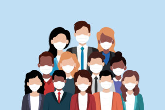 People wearing masks