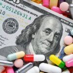 Money buried in colorful medication