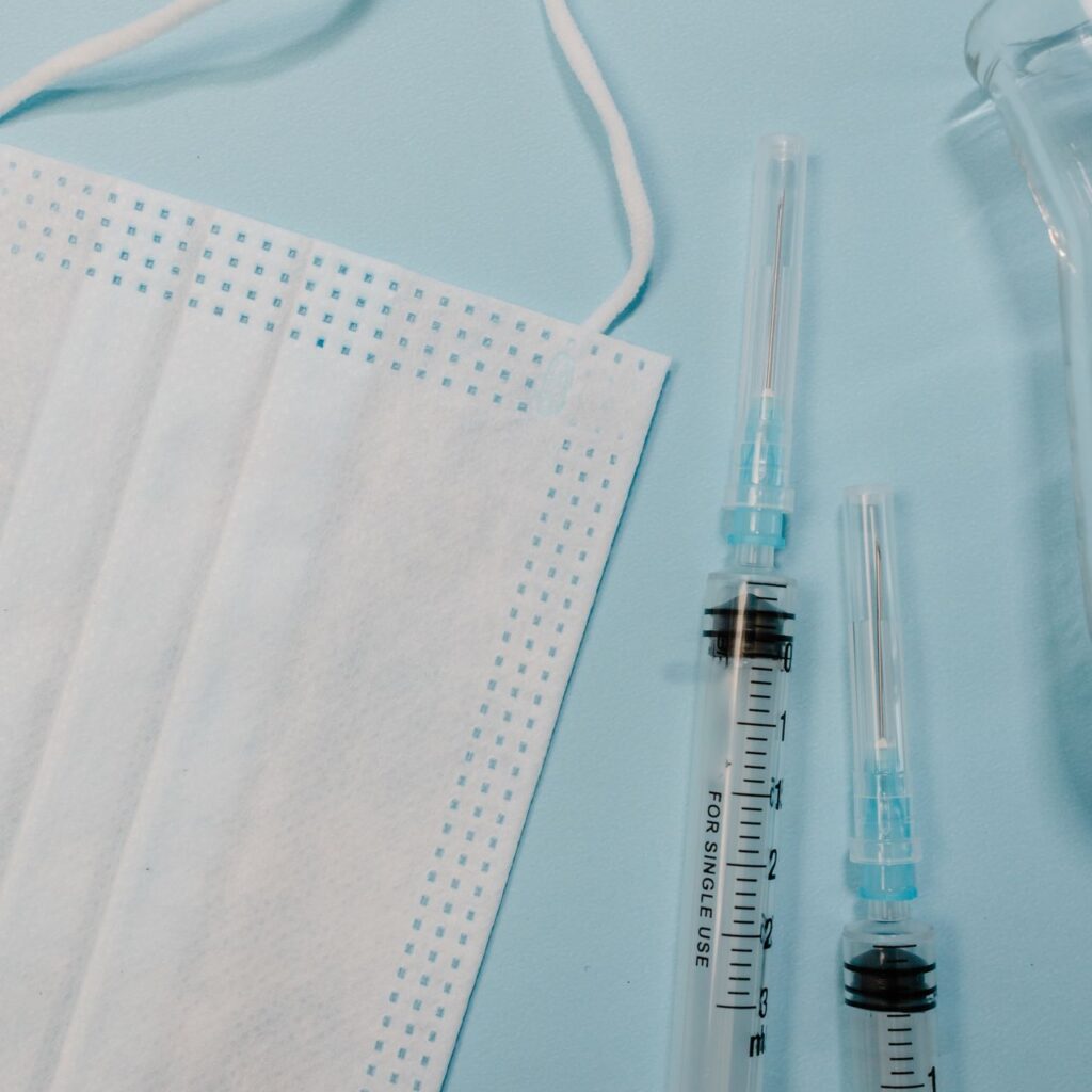 A mask and needles
