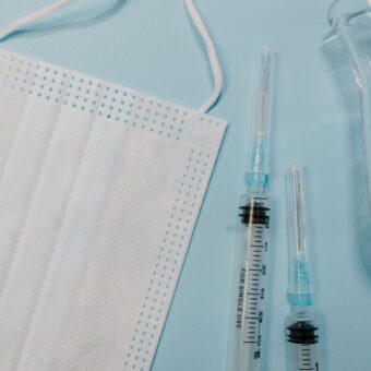 A mask and needles